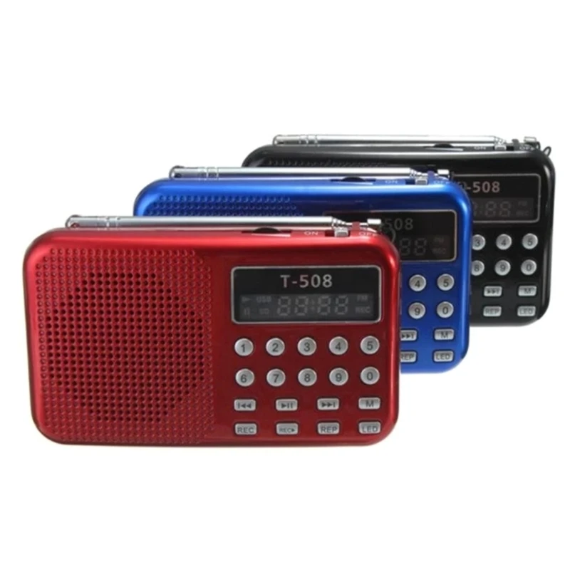 T-508 Music Player Portable FM Radio Pocket Size with Retractable Antenna Built-in 3W Speaker Gift for Elder Children Dropship