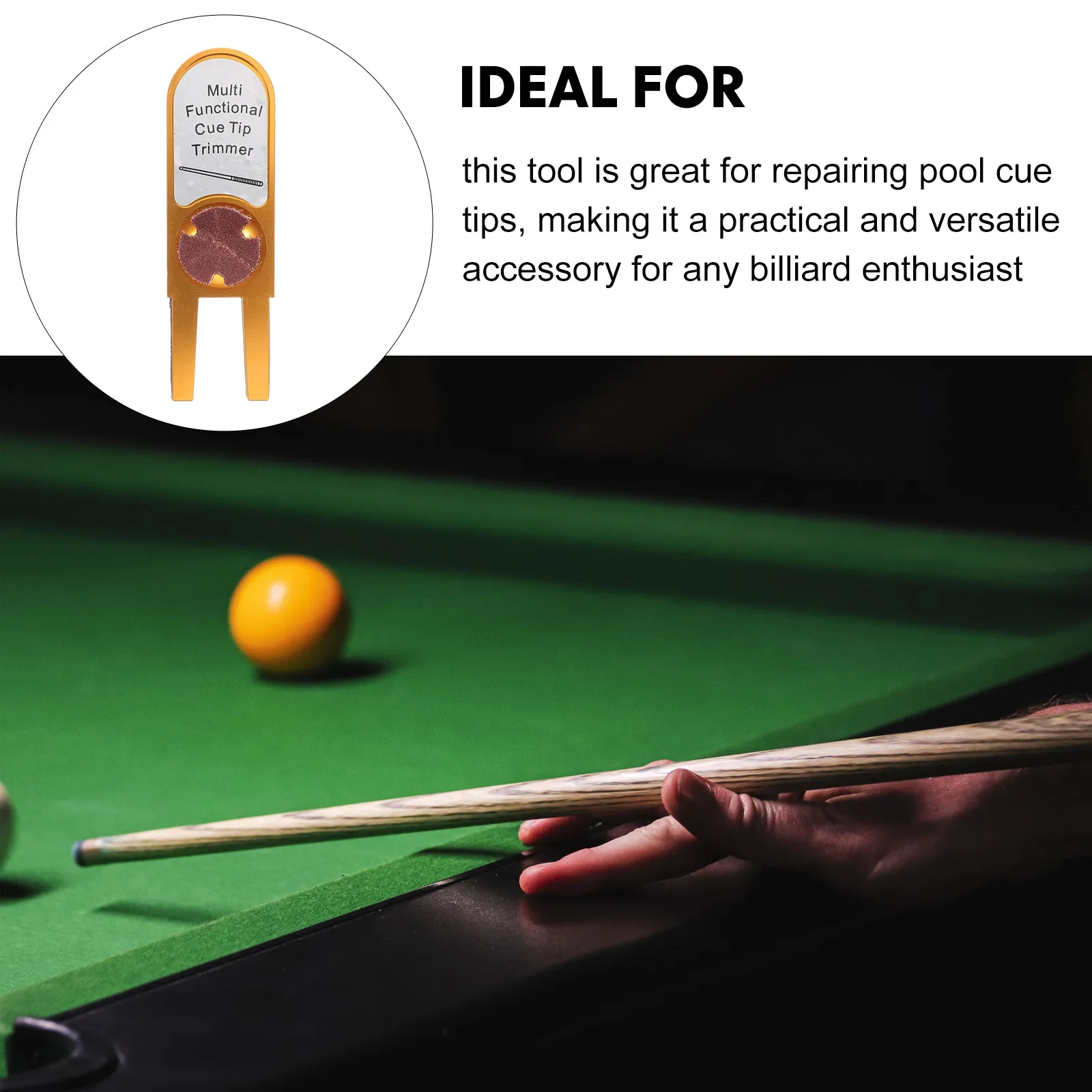 Multifunktionales U-förmiges Aluminium-Billardqueue-Spitzenformer-Trimmer Reparaturwerkzeug für Billardqueues Zubehör zur Billardpflege