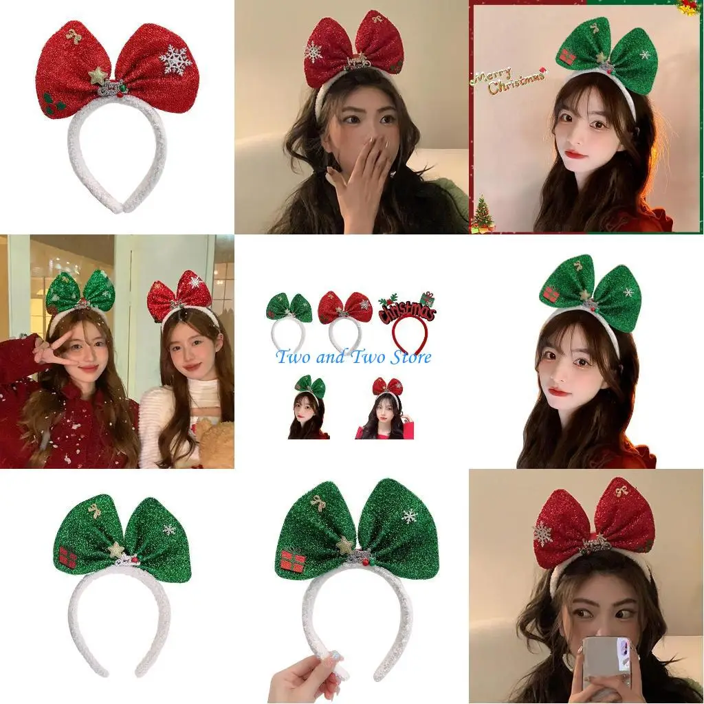 

HX6F Christmas Sequins Headdress Festival Decorative Headband Themed Party Supplies