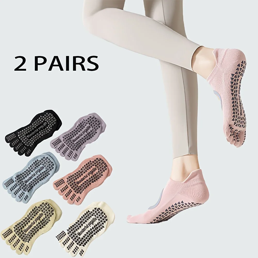 

Professional Five Finger Yoga Socks Women Breathable Anti-Slip Pilates Socks Fitness Toeless Open Toe Socks for Ballet Dance