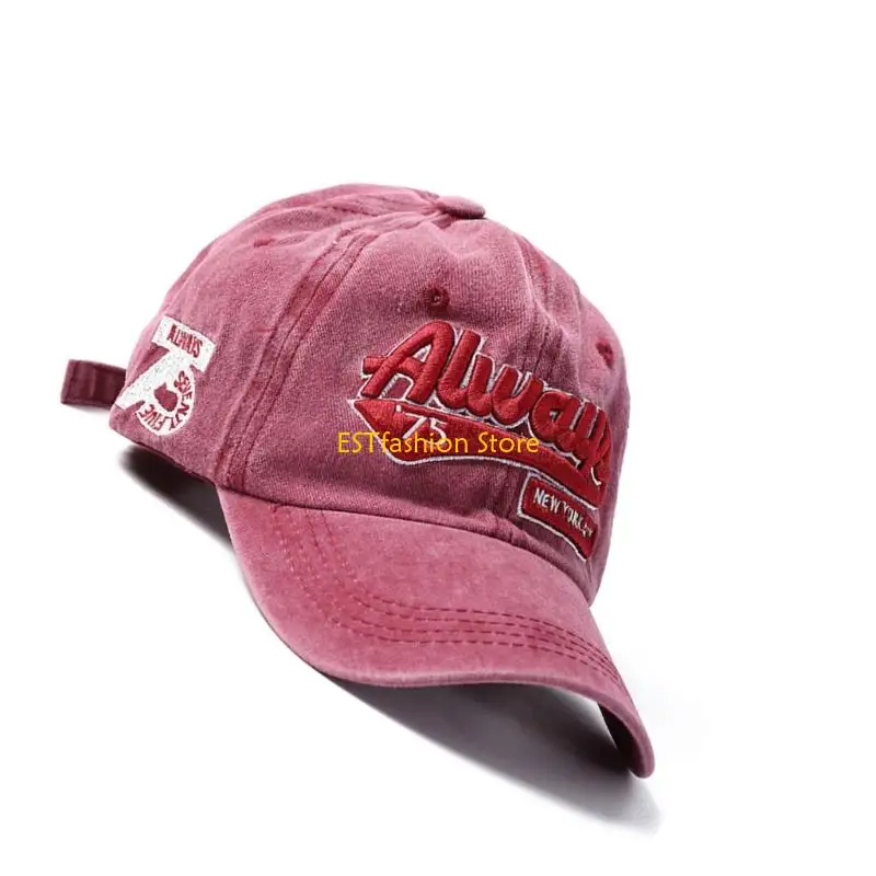 Y5GC Streetwear Cotton Sports Hat Vintage Embroidery Unisex Adjustable Closure Lightweight Daily Wear