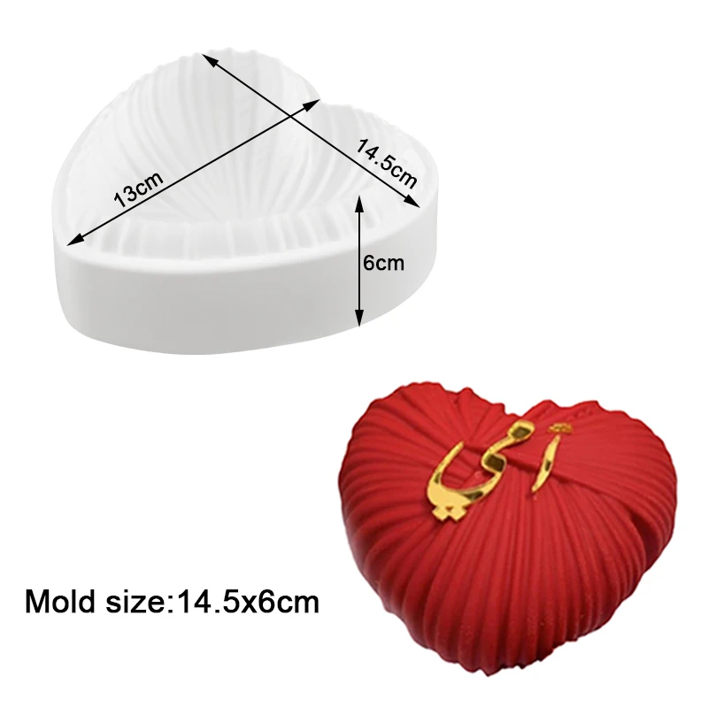 Heart Mousse Pastry Moulds Silicone Cake Molds Valentine\'s Day Rose Dessert Baking Tools Kitchen Bakeware