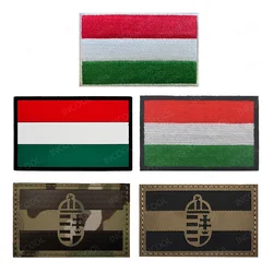 Hungary Flag Infrared Reflective Hungarian Flags PVC Rubber Embroidered Patches Appliqued For Clothing Backpack
