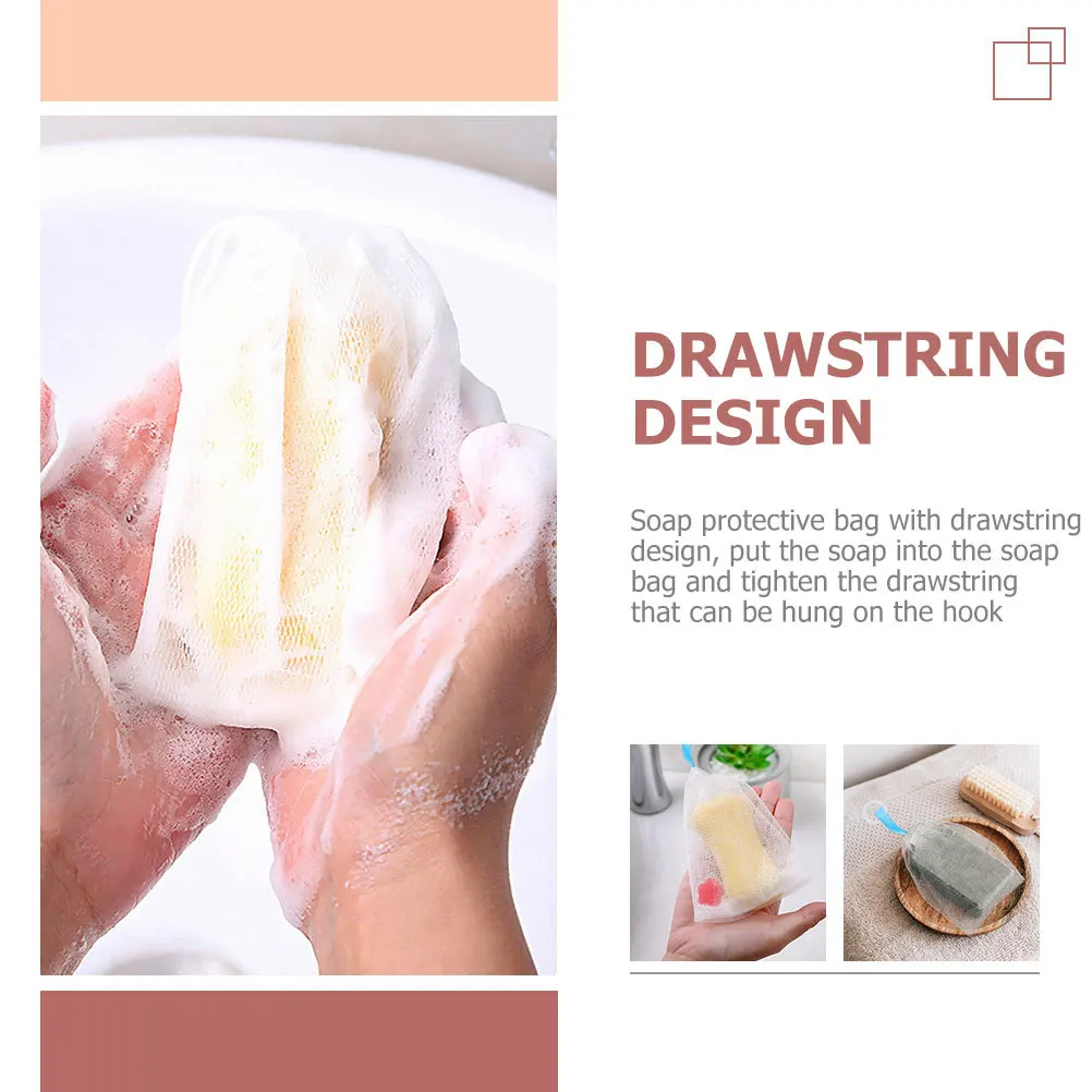 

2Pcs Face Cleansing Foaming Nets Soap Saver Bags Lightweight Portable Soap Mesh Bags Bubble Making for Face Cleaning