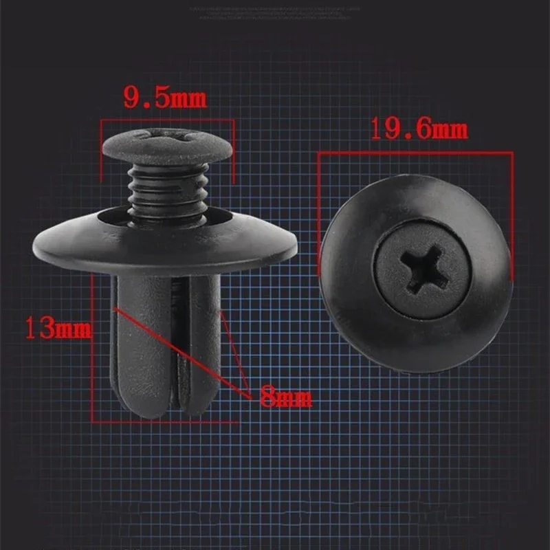 680-50 pezzi Clip di fissaggio in plastica per auto Clip di fissaggio per automobile Fender Push Pin Rivetto Paraurti automatico di fissaggio del pannello di rivestimento della porta a vite