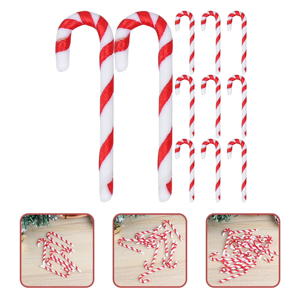 

60Pcs Candy Cane Christmas Decorations Red White Striped Ornaments for Tree Holiday Party Home Office School Festive Hanging