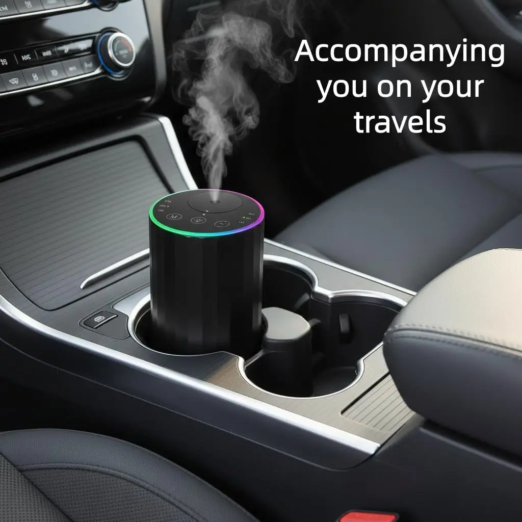 2026 New Upgrade Waterless Essential Oil Diffuser, 7 Colors LED Light, Battery Powered Mini Scent Air Machine, Aromatherapy