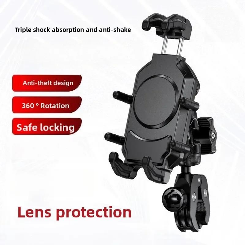 Vibration Dampener Anti-Theft Handlebar with 15W Wireless Charger 36W PD/USB-C Charging Shookproof Motorcycle Phone Mount Holder
