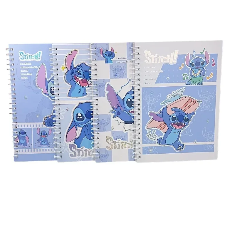 Disney Stitch Notebook Kawaii Learning Stationery Schools Supplies Cartoon Anime Figure Children Memo Coil Notebook Student Gift