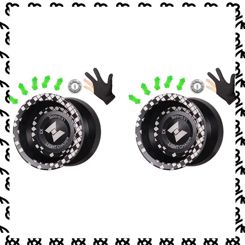 

A07I 2X Unresponsive LIGHT CHASER X3 Competitive Yo-Yo,Alloy Yoyo For Beginners,And Practise Tricks With Glove And Strings
