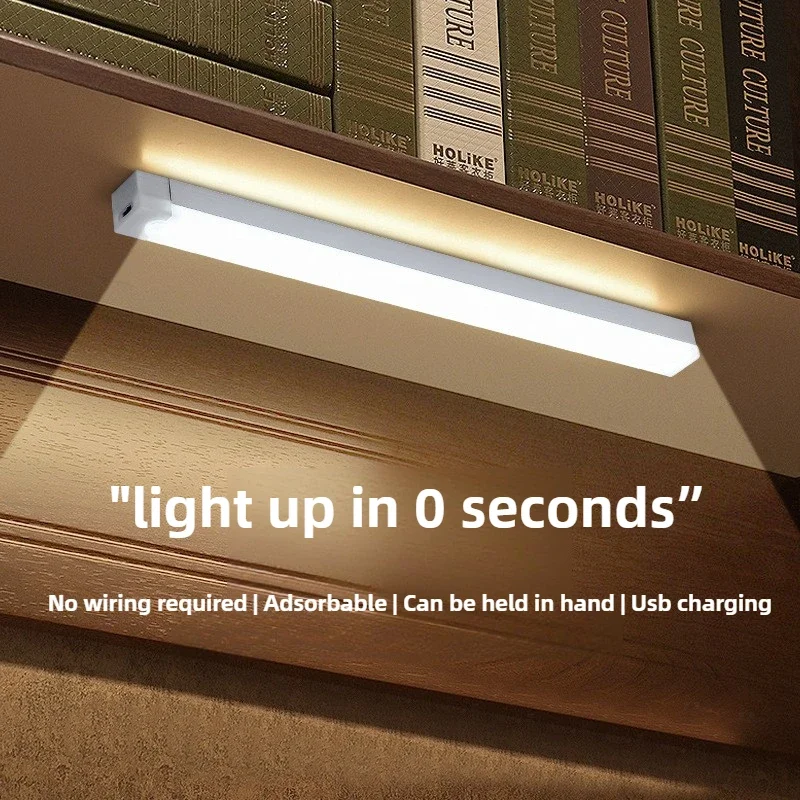 

Беспроводной светодиодный датчик движения, ночник типа C, перезаряжаемый светильник для шкафа, лампа для лестницы, подсветка для кухни, светодиодный