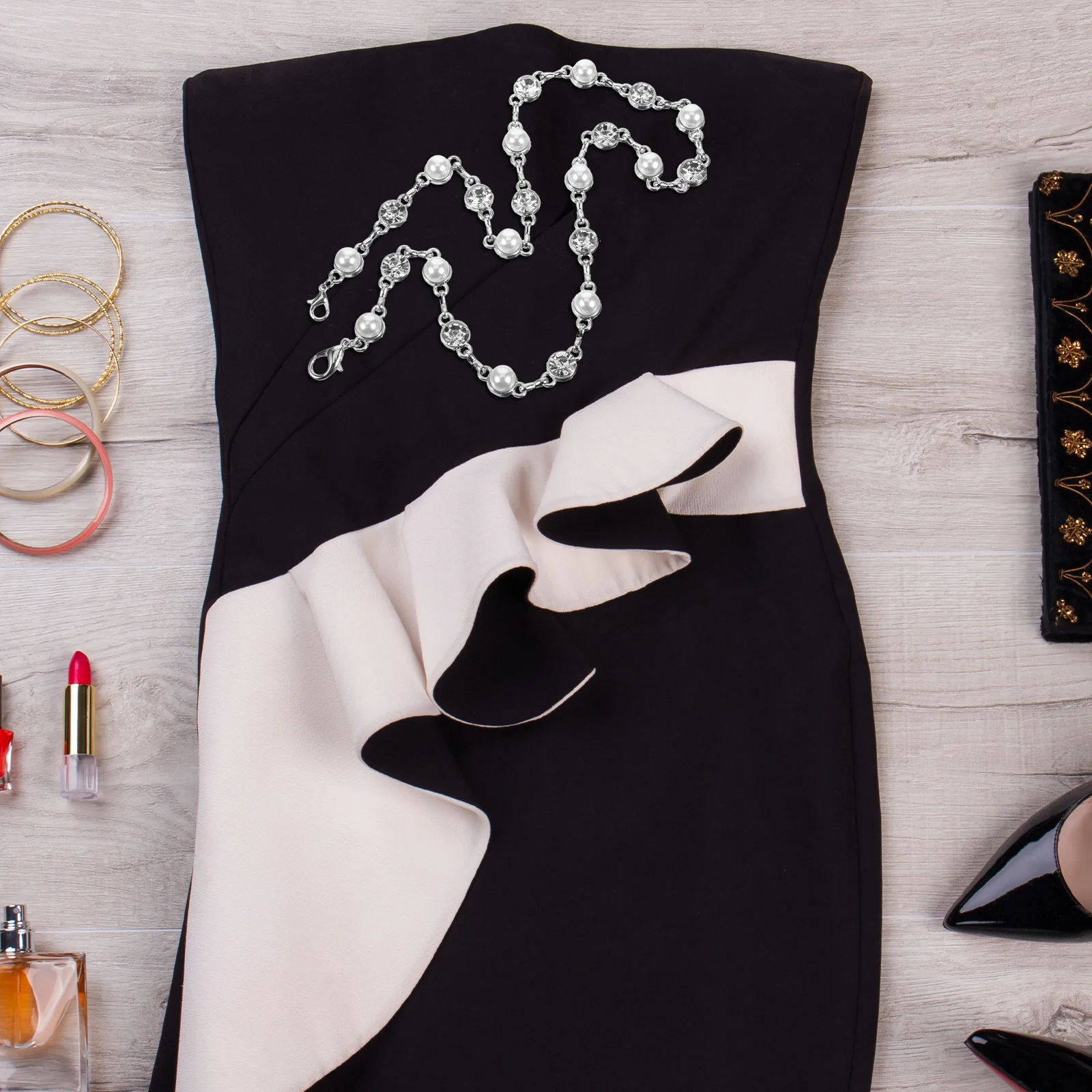 

Rhinestone Chain Waterfall Trim For Diy Wedding Dress Decor Craft Sewing Chain Sparkling Alloy Applique Clothing Accessory