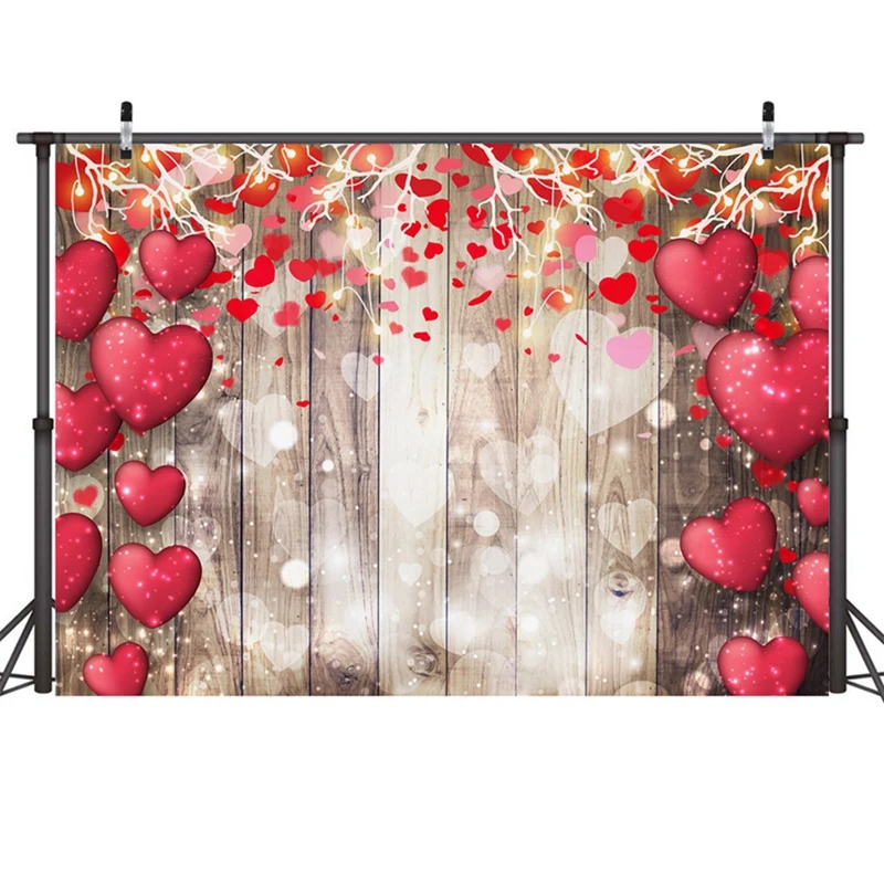 210X150cm Valentine's Day Background Cloth Love Flower Photo Material Photography Background Cloth, B Durable Easy To Use