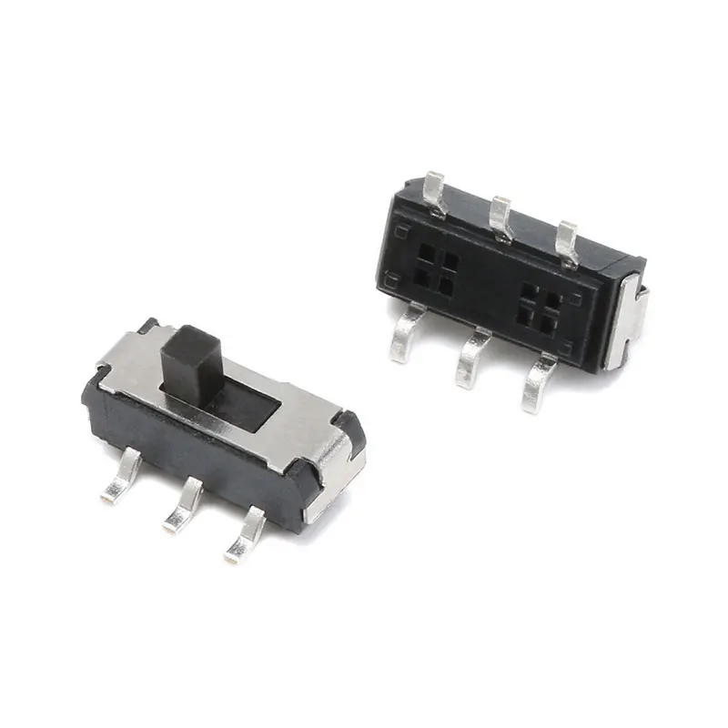 50 قطعة تبديل مفاتيح MSS-22D18 MSS22D18G2 مزدوج 6 أقدام اثنين كتلة MSS-22D18G2 2P2T مقبض عالية 2 مللي متر SMD الشريحة التبديل تيار مستمر 12 فولت