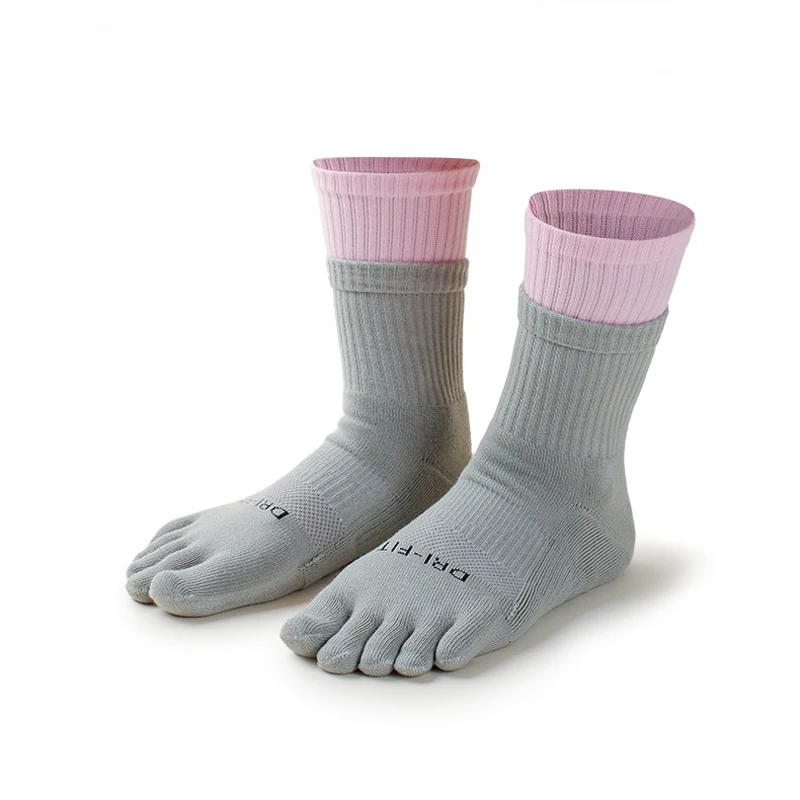 5 Pairs Women Sports Five Finger Socks 100% Cotton Breathable Moisture-Wicking Outdoors Running Socks Indoor Yoga Socks