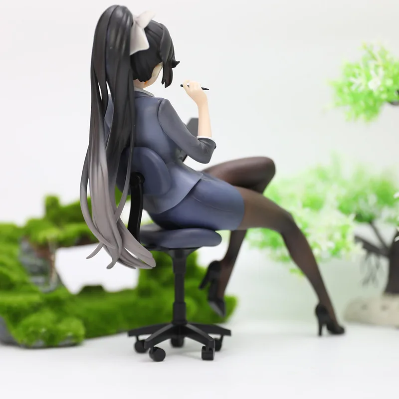 الأزرق الطريق أنيمي فتاة سكرتيرة الشكل يجلس تشكل نموذج حالة الكمبيوتر الديكور تحصيل لعبة روبوت عمل الشكل هدية باردة #4