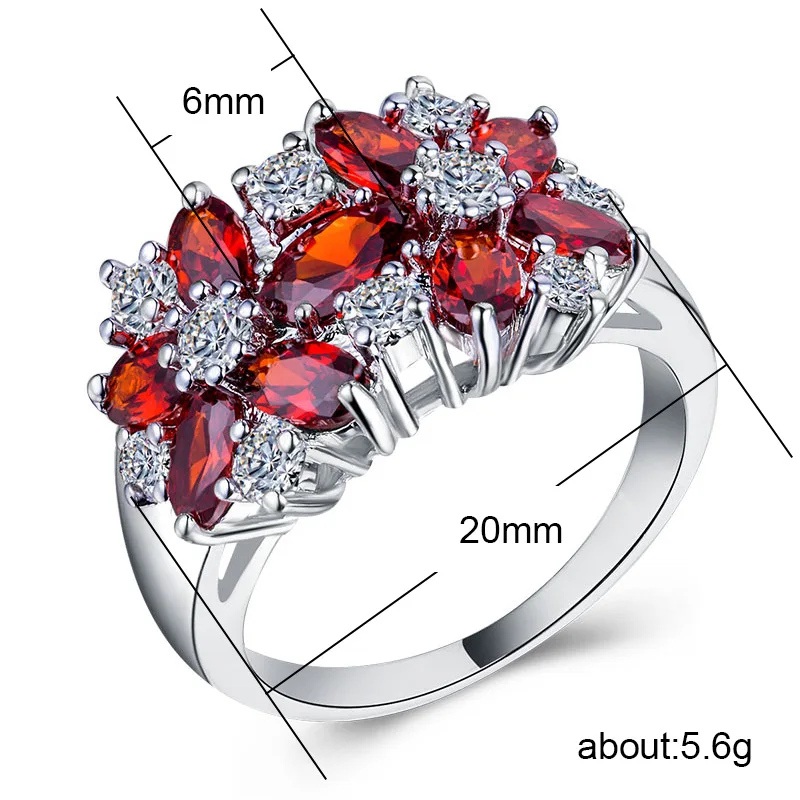 BLACK AWN Silver Color Rings Fashion Jewelry Trendy Engagement Bague Wedding Rings for Women