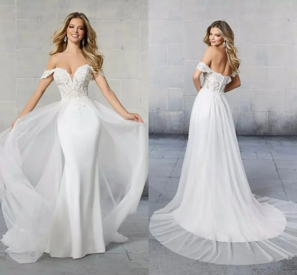 Elegant Ladies new luxury Mermaid wedding dress Sexy V-neck backless wrap hip Beach garden photography bridal party dress