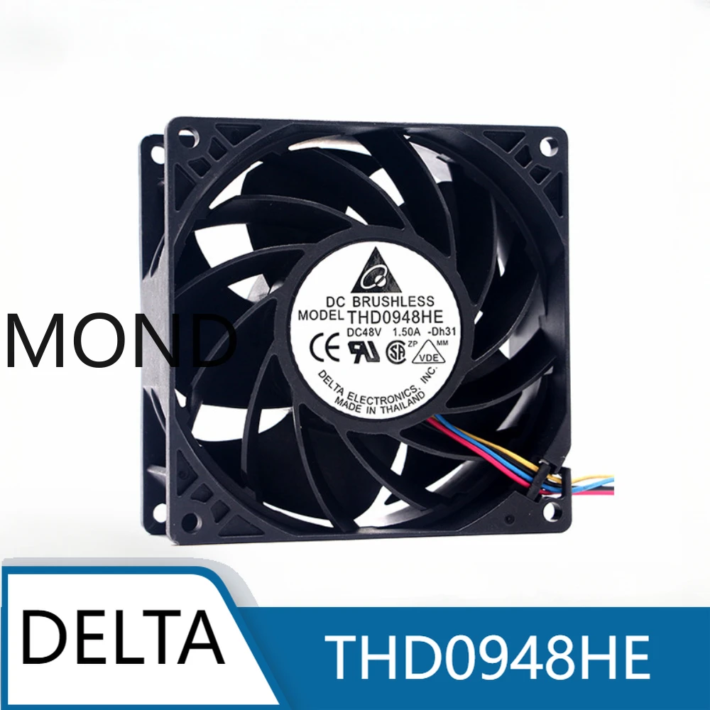 

Delta THD0948HE 9038 DC 48V 1.50A 9CM Huawei Server High Airflow Fan Server Violent Fan