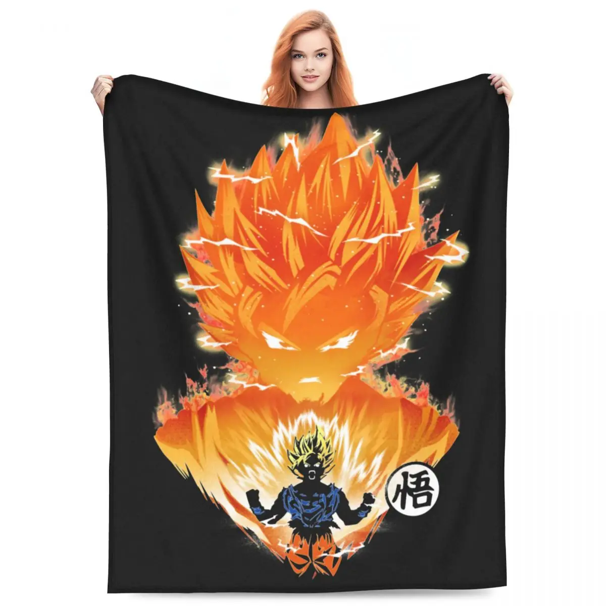 The Angry Super Saiyan Classic Blanket Fleece Dragon Ball Super Soft Throw Blankets for Bedroom Sofa Bedroom Quilt