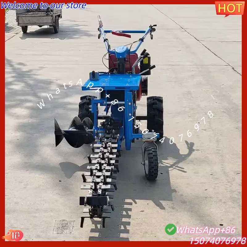 2026 Premium Walk Behind Chain Ditching Machine Vibration Reduction Tool Free Assembly Universal Wheel Design Handheld Chain