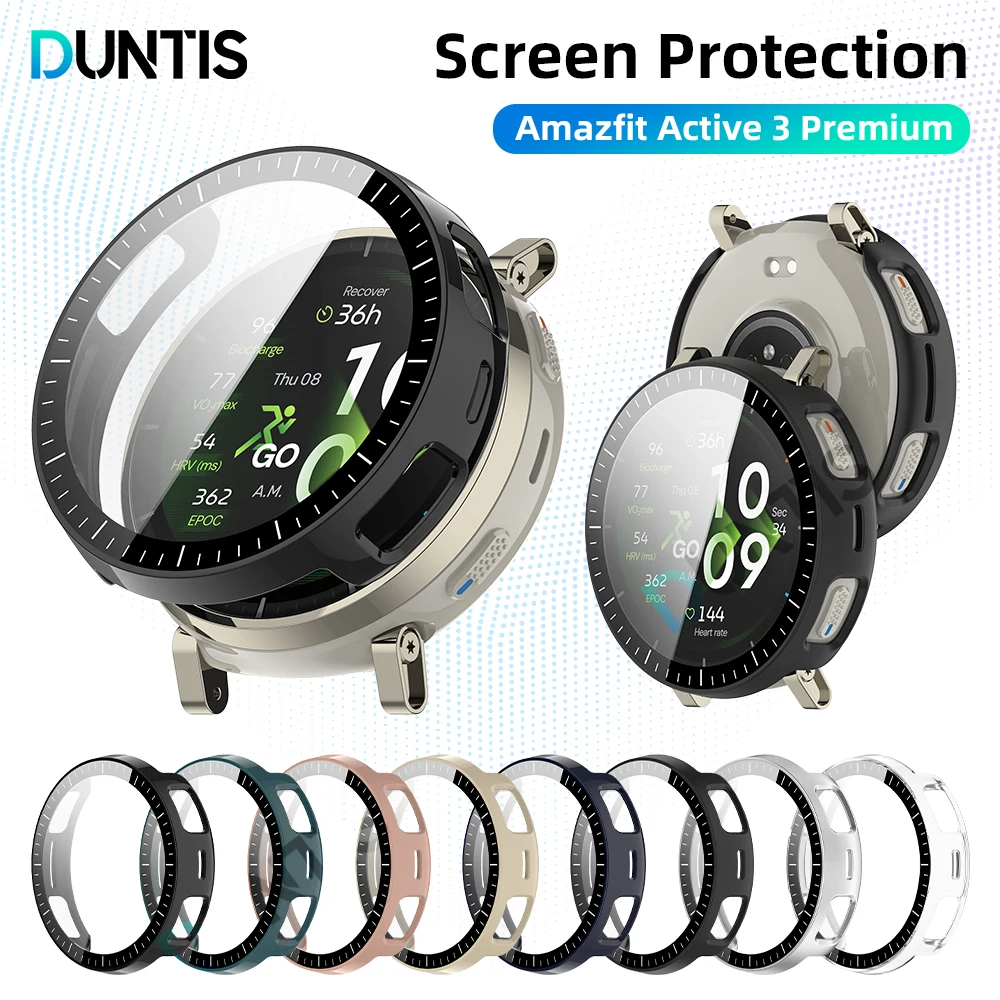 

Защитный чехол для Amazfit Active 3: Премиум HD-стекло с защитой от запотевания и жесткий бампер из поликарбоната, аксессуары для Amazfit