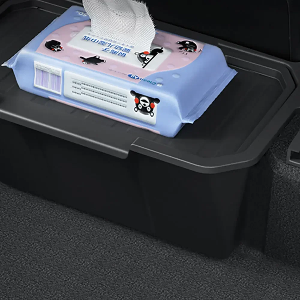 

Rear Center Backseat Storage Box For Tesla Cybertruck 2024 2025 2nd Row Floor Storage Bin ABS With TPE Lid