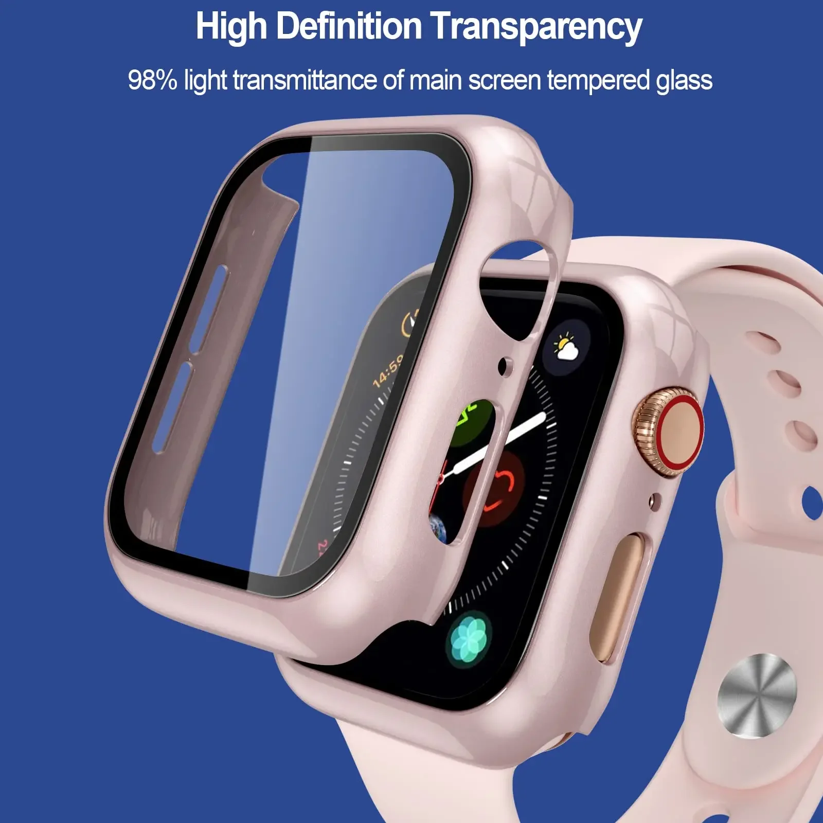 Case for Apple Watch Series 8 7 45mm 44mm 40mm iwatch 6 SE 5 4 3 42mm 38mm glass+cover Screen Protector Apple watch Accessories