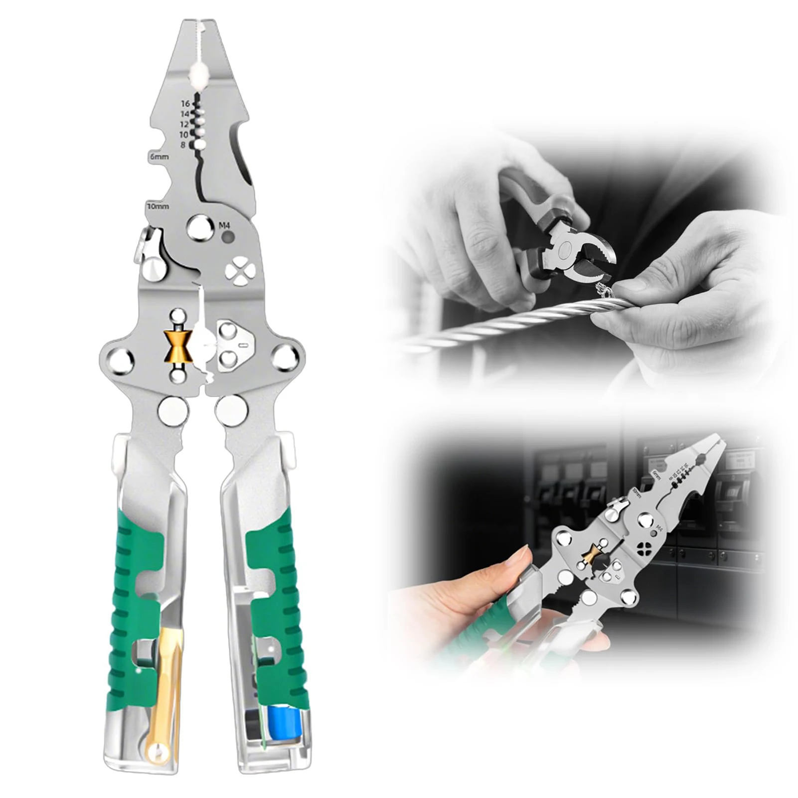 

Электрические плоскогубцы с тестером напряжения, высокоуглеродистый инструмент для зачистки проводов, складной многофункциональный изолированный профессиональный инструмент