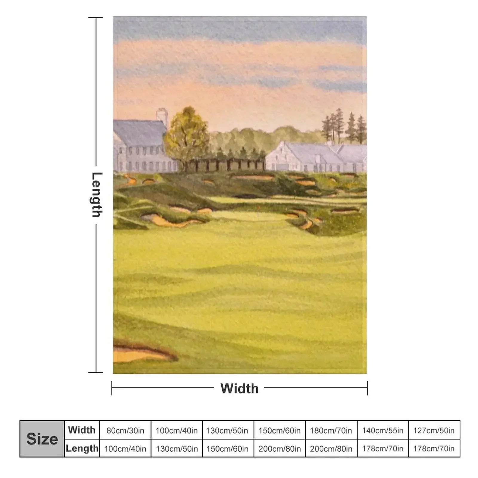 Whistling Straits Golf Course 9th And 18th Greens Throw Blanket couch cozy soft plush fuzzy picnic outdoor blanket