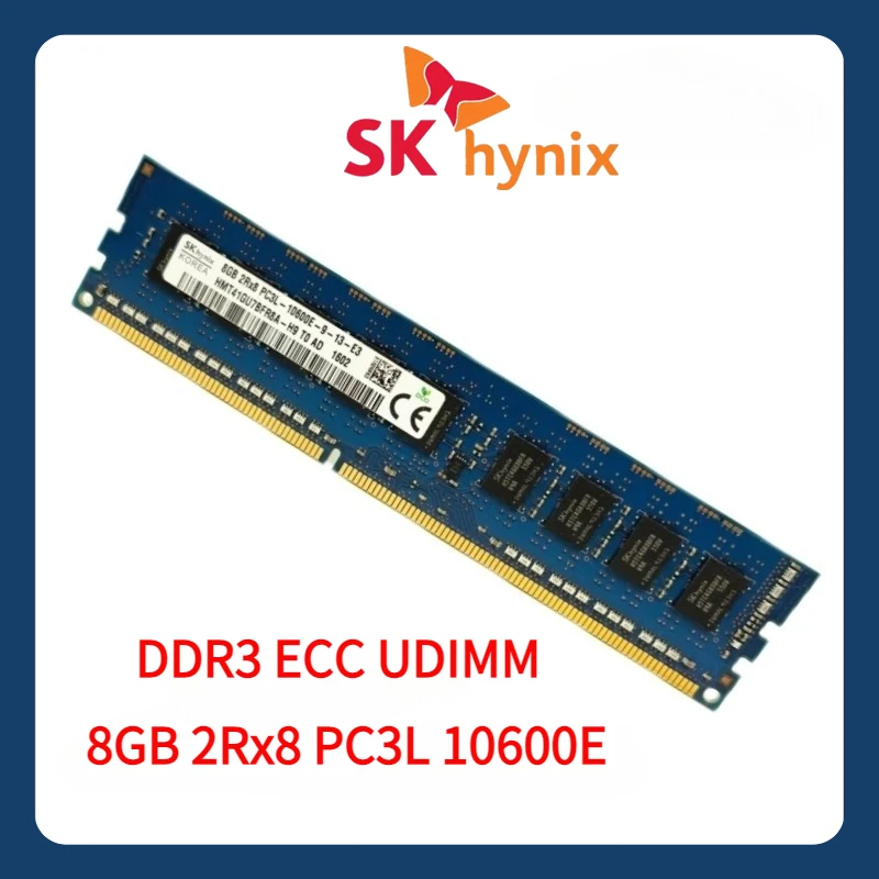 

SK hynix 8 ГБ 2Rx8 PC3 PC3L 10600E 1333 МГц Рабочая станция Pure ECC UDIMM 8 ГБ ОЗУ Небуферированная серверная память