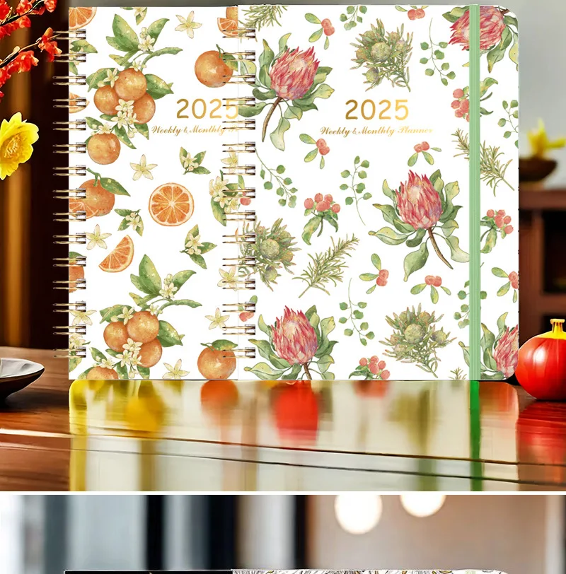 2025 A 5 Agenda Coil Notebook Weekly Note Book Student Study Planner Journals Stationery Back To School Gifts Office Supplies