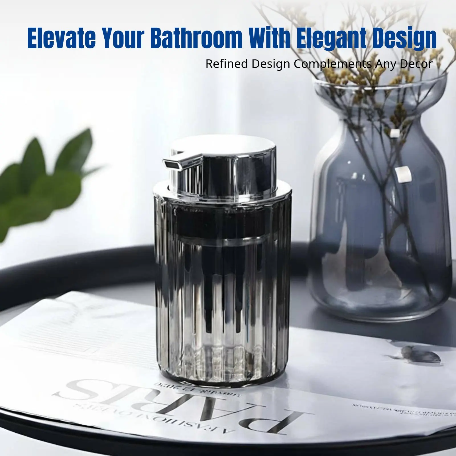 

Luxury Electroplated PP Liquid Soap Dispenser, Pump Design, Bathroom Accessory