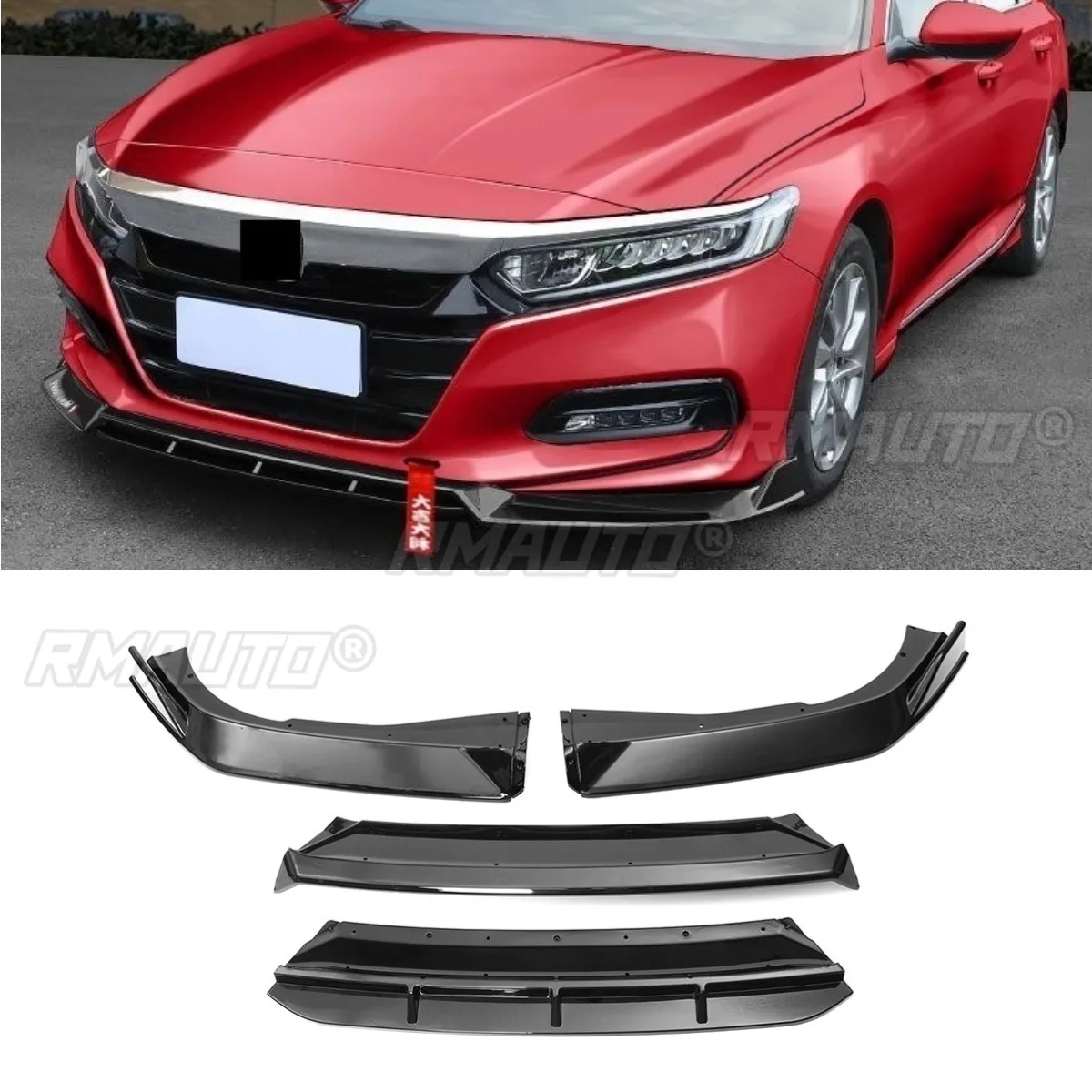 

Передний бампер автомобиля, диффузор, спойлер, матовый черный комплект кузова для Honda Accord 10-го поколения, защита бампера, автомобильные аксессуары