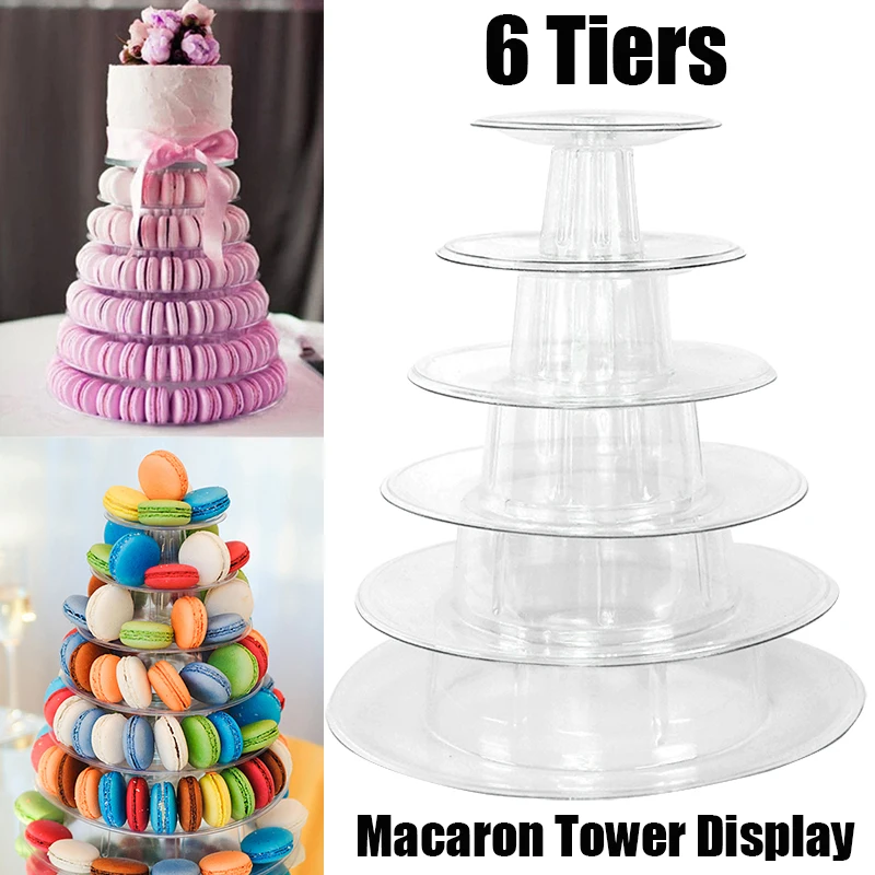 

4/6Tiers Macarons Display Tower Wedding Cupcake Dessert Display Rack Tray Cake Stand Holder For Birthday Baby Shower Party Decor