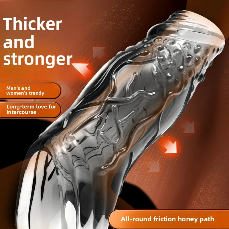 

Soft Elastic Penis Extension Sleeve Delayed Ejaculation Condoms Cock Extender Increase Dick Sleeves Adult Sex Toys for Men18+