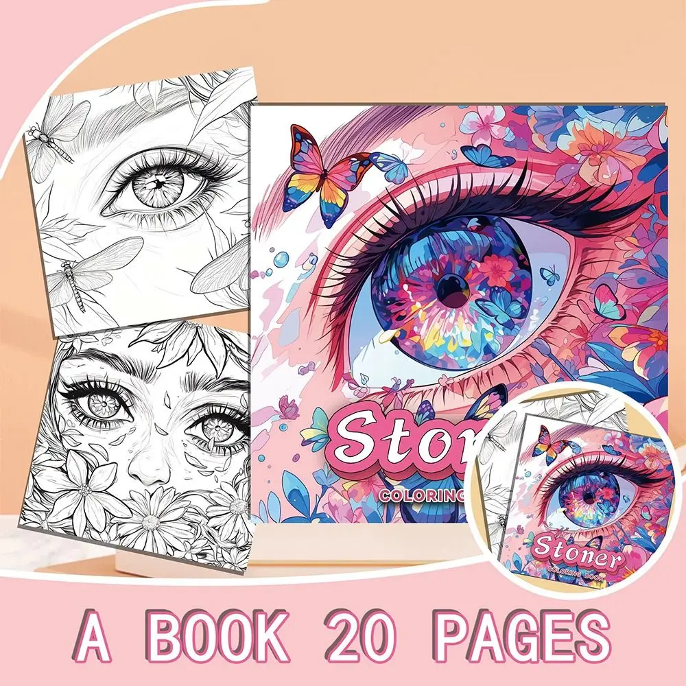 

Close-up Eyes Colouring Book Paper Creative Self-painting Colouring Book Relieve Stress Portable Graffiti Relax Book