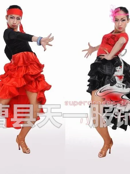 Vestido de dança flamenca espanhol para mulheres, saia triangular flamenca feminina de palco, roupa de salão vermelho