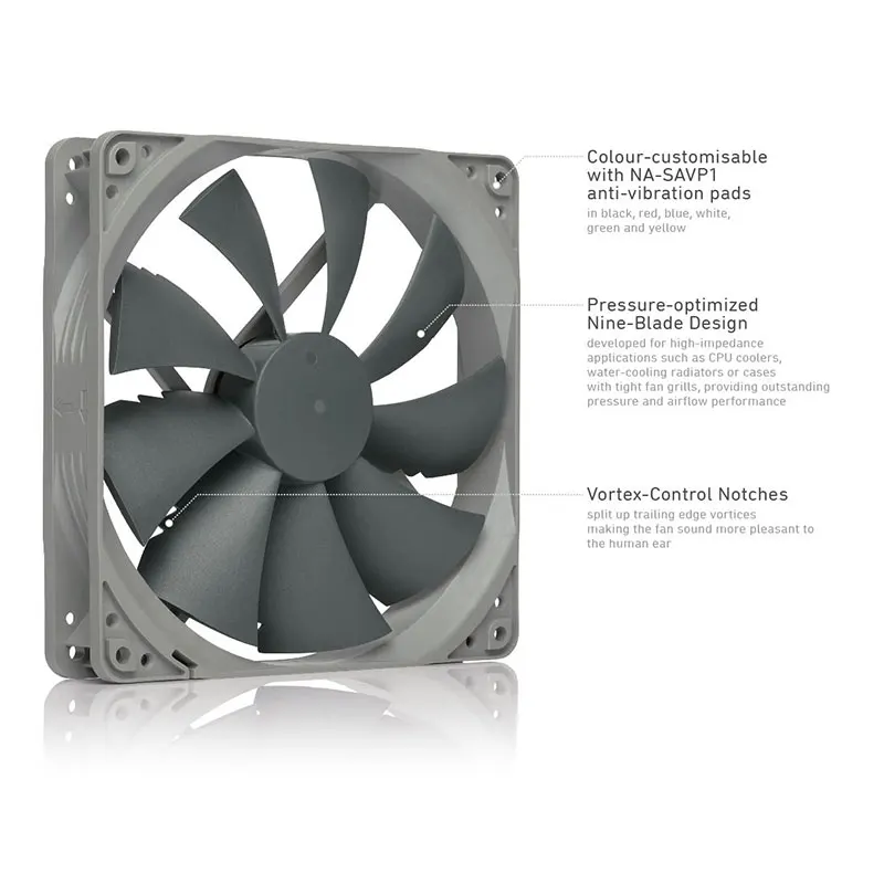 Imagem -03 - Noctua Nf-p14s 1200 1500rpm Case Ventilador 4pin Pwm Baixo Ruído Sso Rolamento 140 mm Cpu Ventilador de Refrigeração