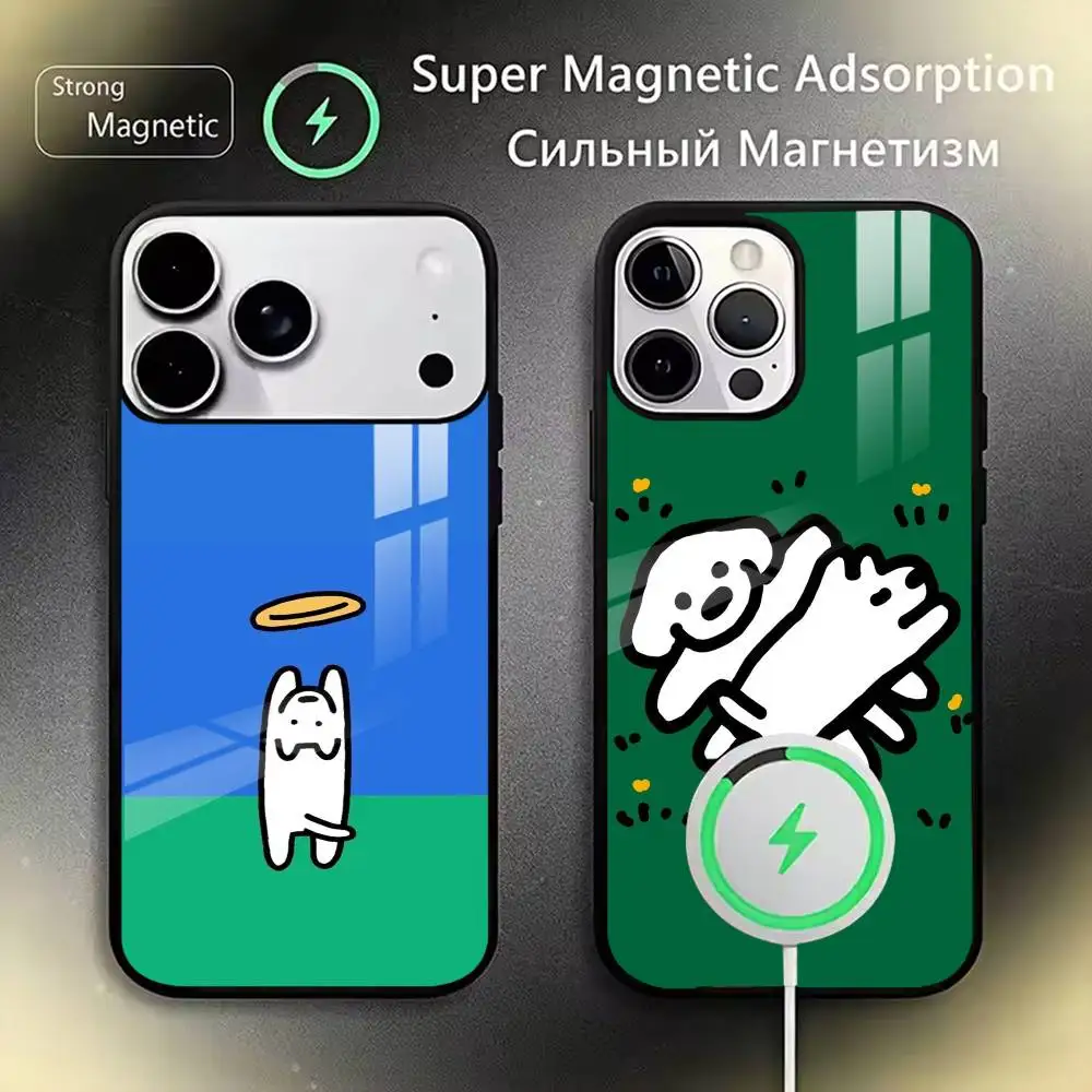

Cute animated dog M-MATSU Phone Case For iPhone17,16,15,14,13,12,11 Plus,Pro Allows magnetic wireless charging
