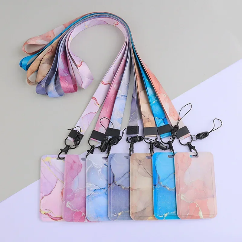 Cute Cartoon Lanyard Card Holder Holder Student Credential For Pass Card Credit Card Straps Key Ring Men And Women Gift