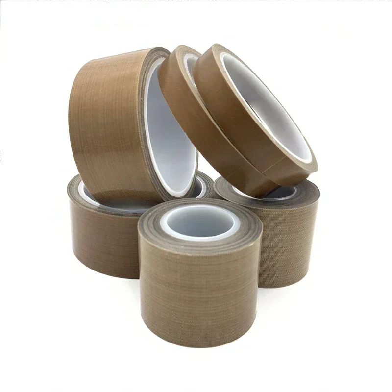 10 13 15 20 25 30 35 40 50 mm x 0.13mm PTFE Adhesive Cloth Insulated Vacuum Sealing Machine High Temperature Resistant PTFE Tape