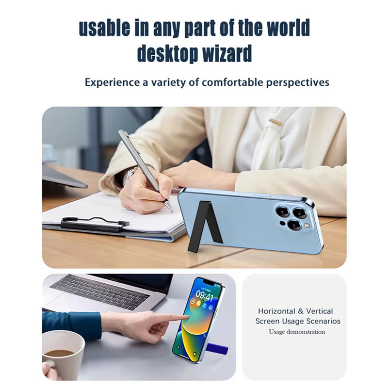 New Ultra Thin Mobile Phone Holder Universal Metal Desktop Cellphone Compact Stand Foldable Bracket Kickstand for iPhone Xiaomi