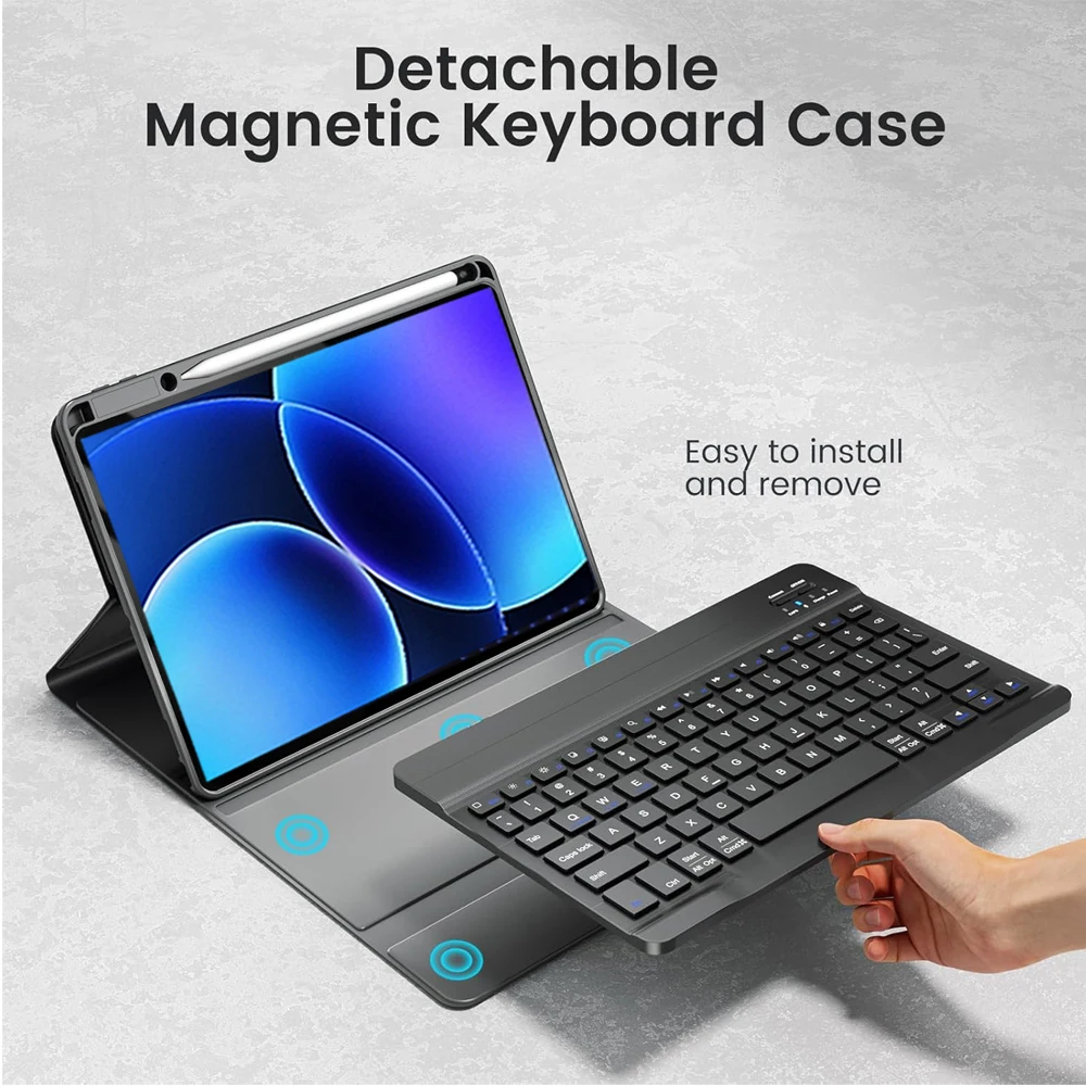 Keyboard Case for Xiaomi Pad 8 11.2 Inch, Detachable Bluetooth Keyboard with Pencil Holder Case for Xiaomi Pad 8 Pro 11.2 Inch