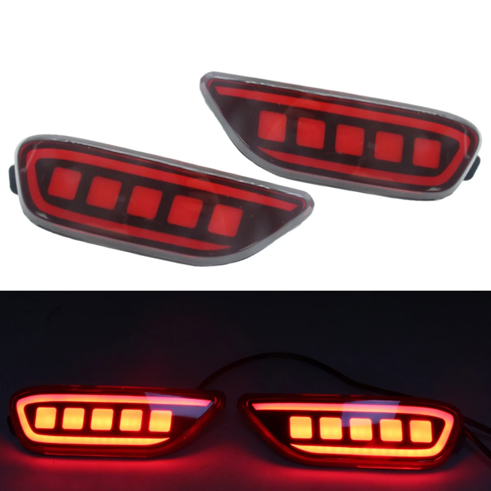 2Pcs LED Bumper Brake Tail Signal Lights For Chevrolet Captiva 2008-2014 17*5.2cm/6.69*2.04inch Red Housing Color Car Lamps