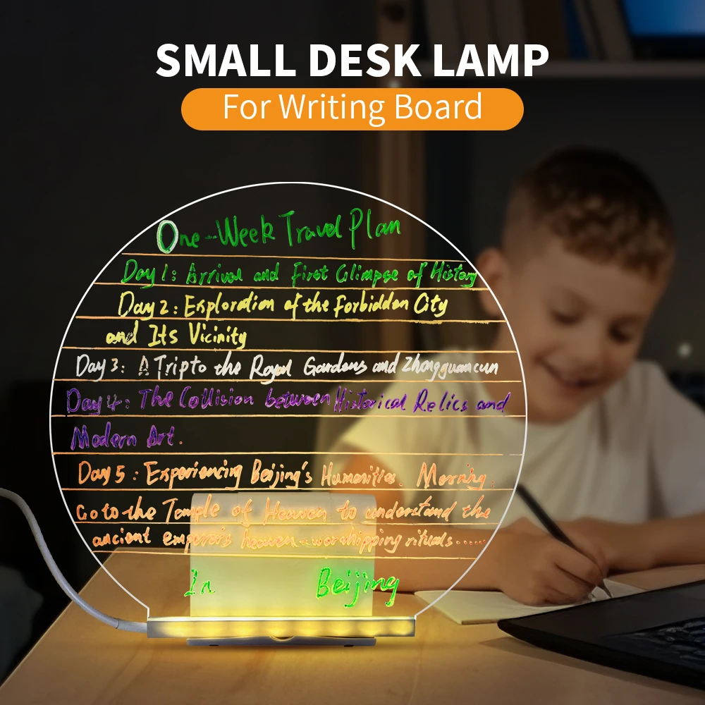 LED light up acrylic message board Erasable USB Children's Drawing Board CIY for Birthday Gifts Bar Advertising Boards