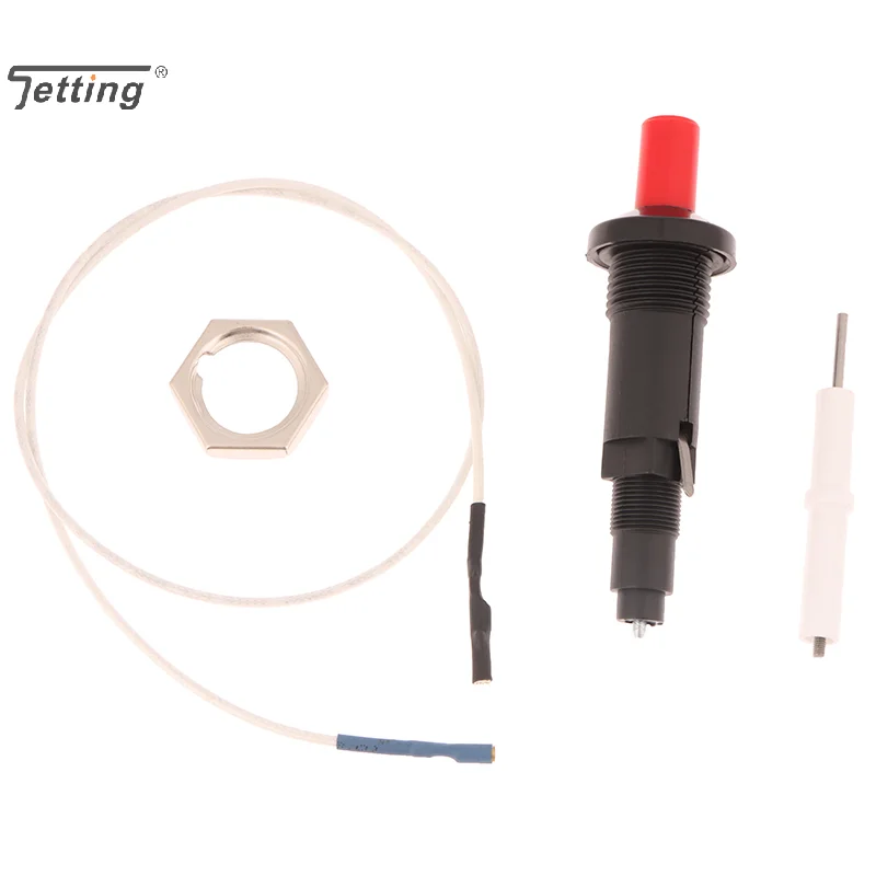 1 مجموعة دفع زر بيزو إشعال ث/كابل شرارة الإشعال عدة الضغط إثارة لفرن موقد شواء التخييم التنزه لوازم المطبخ