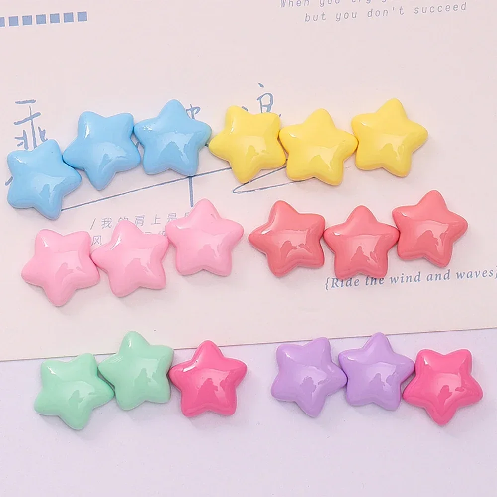 10PCS Shiny Cute Pentagram Series Resin Flat Back Cabochons For Hairpin Scrapbooking DIY Jewelry Craft Decoration Accessories
