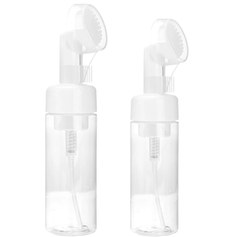 1Pc 100-250ml Facial Cleanser Mousse Foam Maker Bottles with Silicone Clean Brush Portable Soap Foaming Pump Dispenser Container