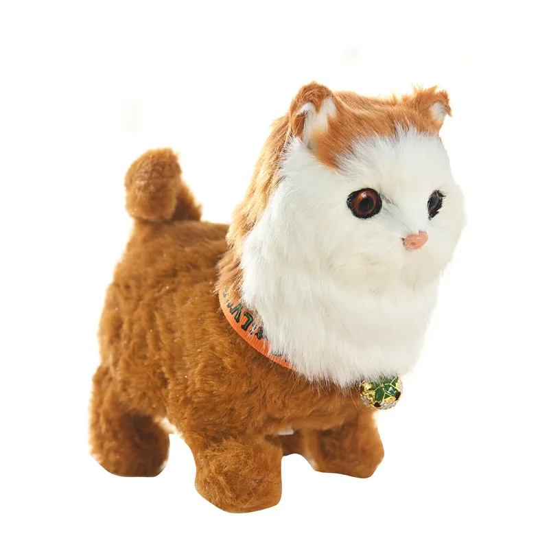 1Pcs Hot Funny Electric Cat Pet Electronic Plush Cat Toy Sing Song Cat Music Animal Walk Bark Kid Toy Festivals Birthday Gift